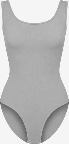 cfab Body 'Ribbed Tank Sculpting Bodysuit with Slip' in Grijs: voorkant