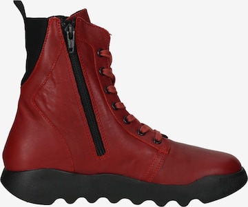 Softinos Lace-Up Ankle Boots in Red