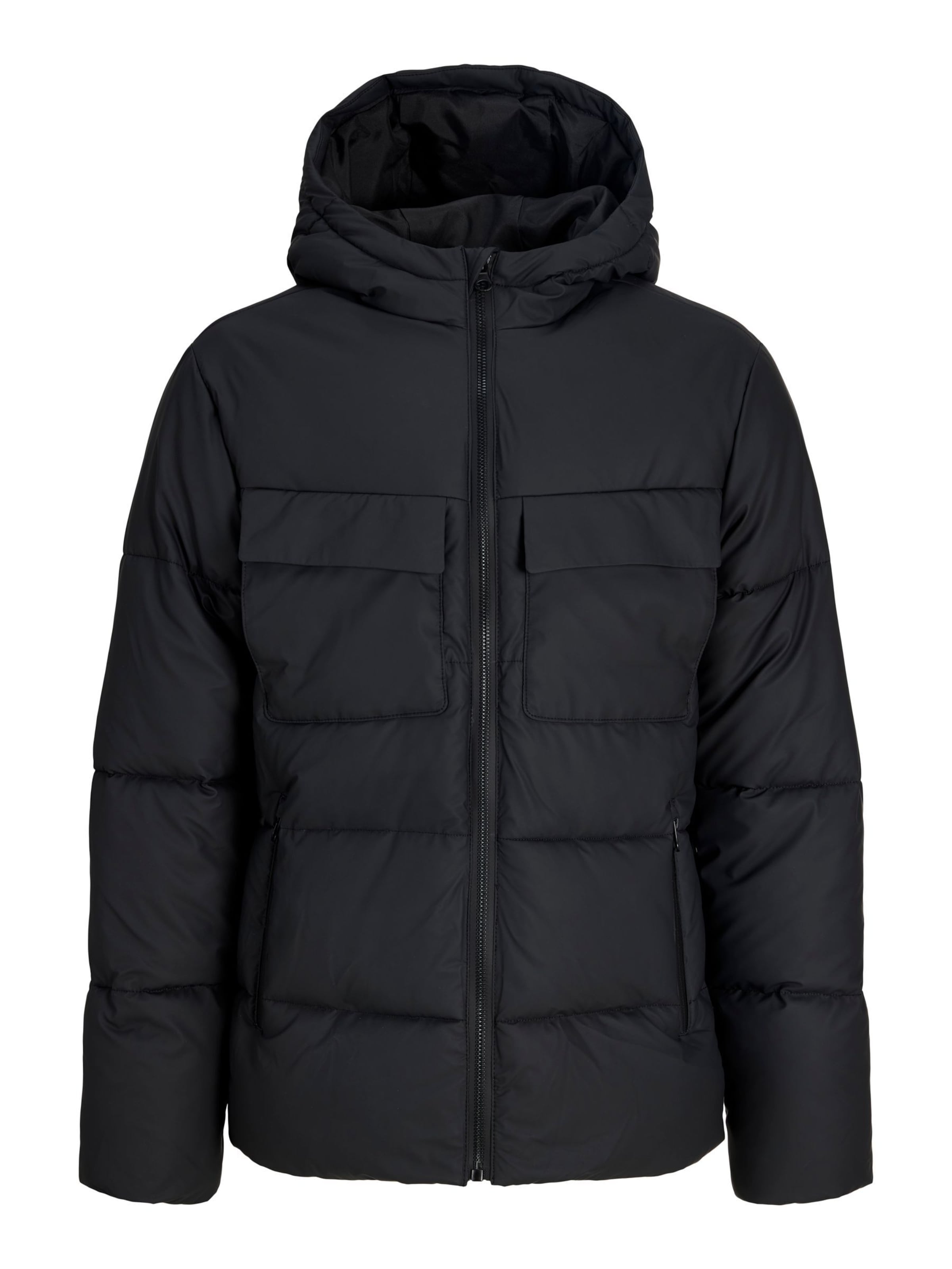 Jack & Jones Junior Winterjas in Zwart: voorkant