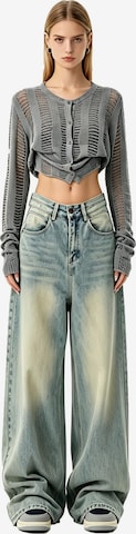 KoJooin Normalny krój Jeansy 'Damen Oversize Baggy Wide Leg Jeans Verwaschener Used Waschlook Trendige Loose Fit Denim Hose' w kolorze niebieski: przód