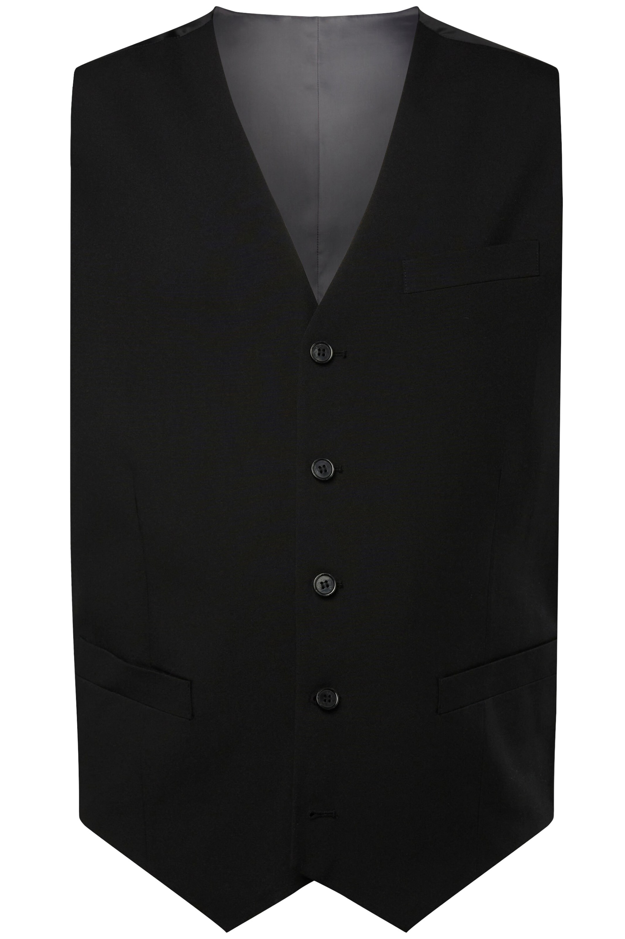 Men Plus Bodywarmer in Zwart: voorkant