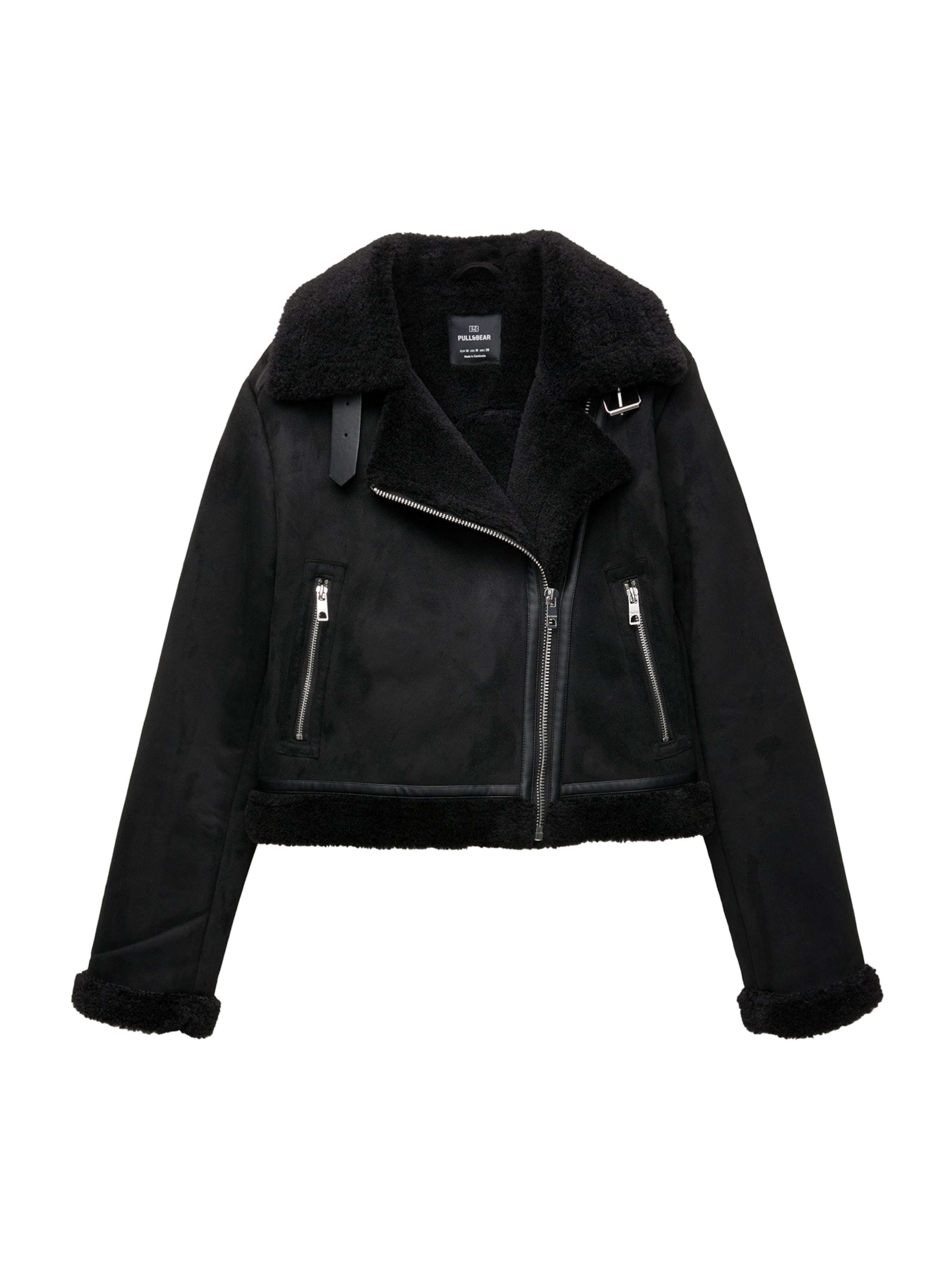 Veste mi-saison Pull&amp;Bear en noir : devant