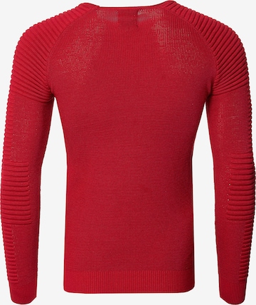 Rusty Neal Figurbetonter Feinstrick Pullover in Rot