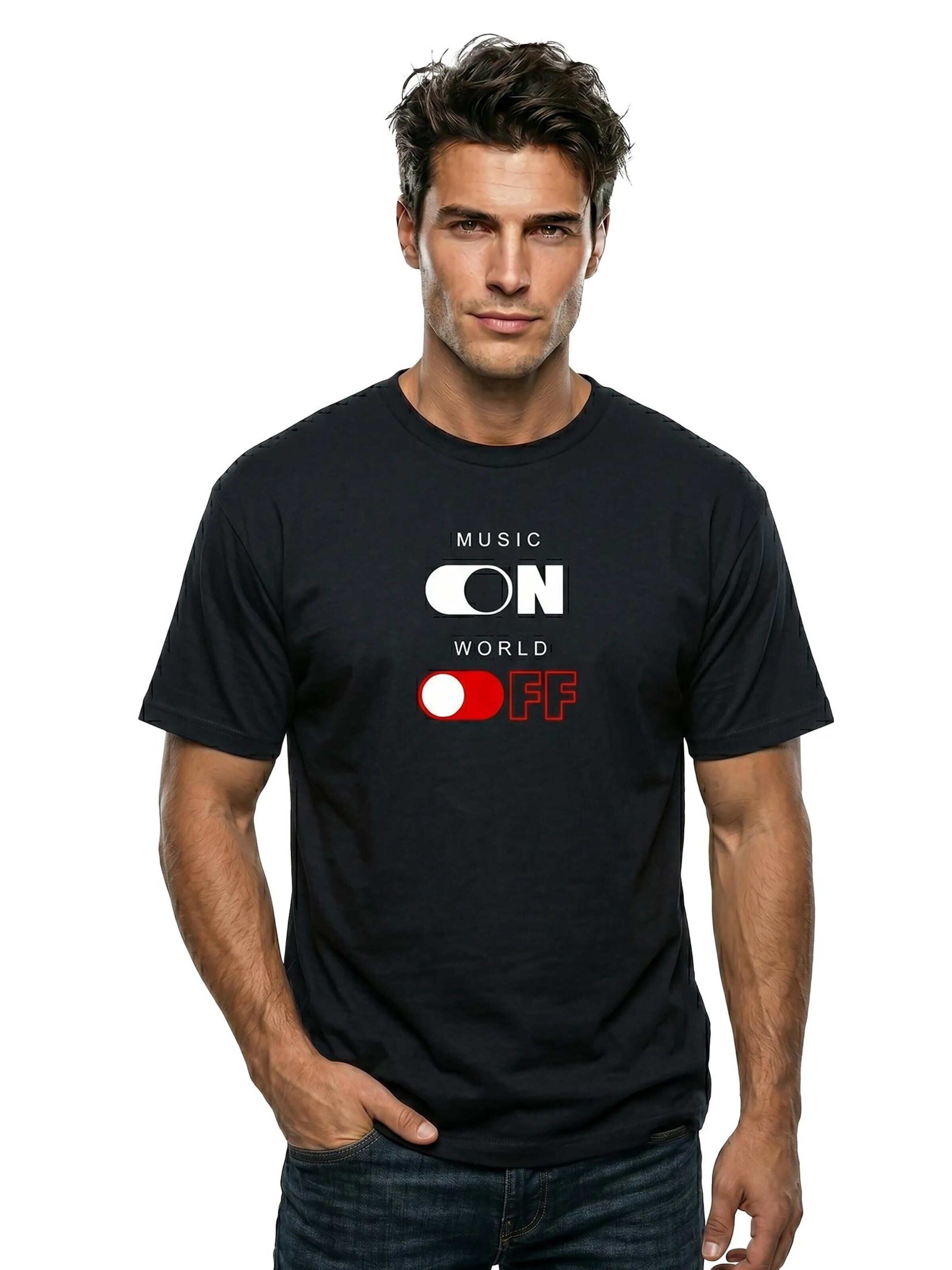 MAKAYA Shirt 'World Off' in Black