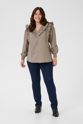 KAFFE CURVE Bluse 'Jerria' i beige