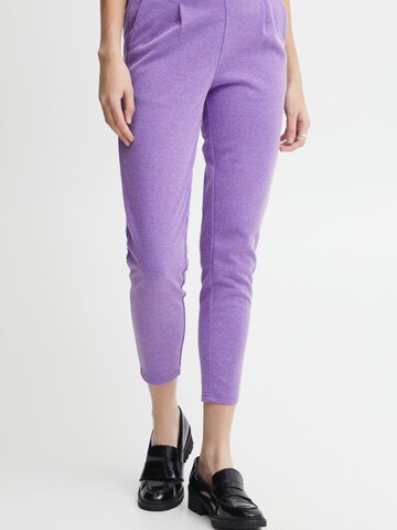 ICHI Skinny Bandplooibroek 'KATE' in Lila: voorkant