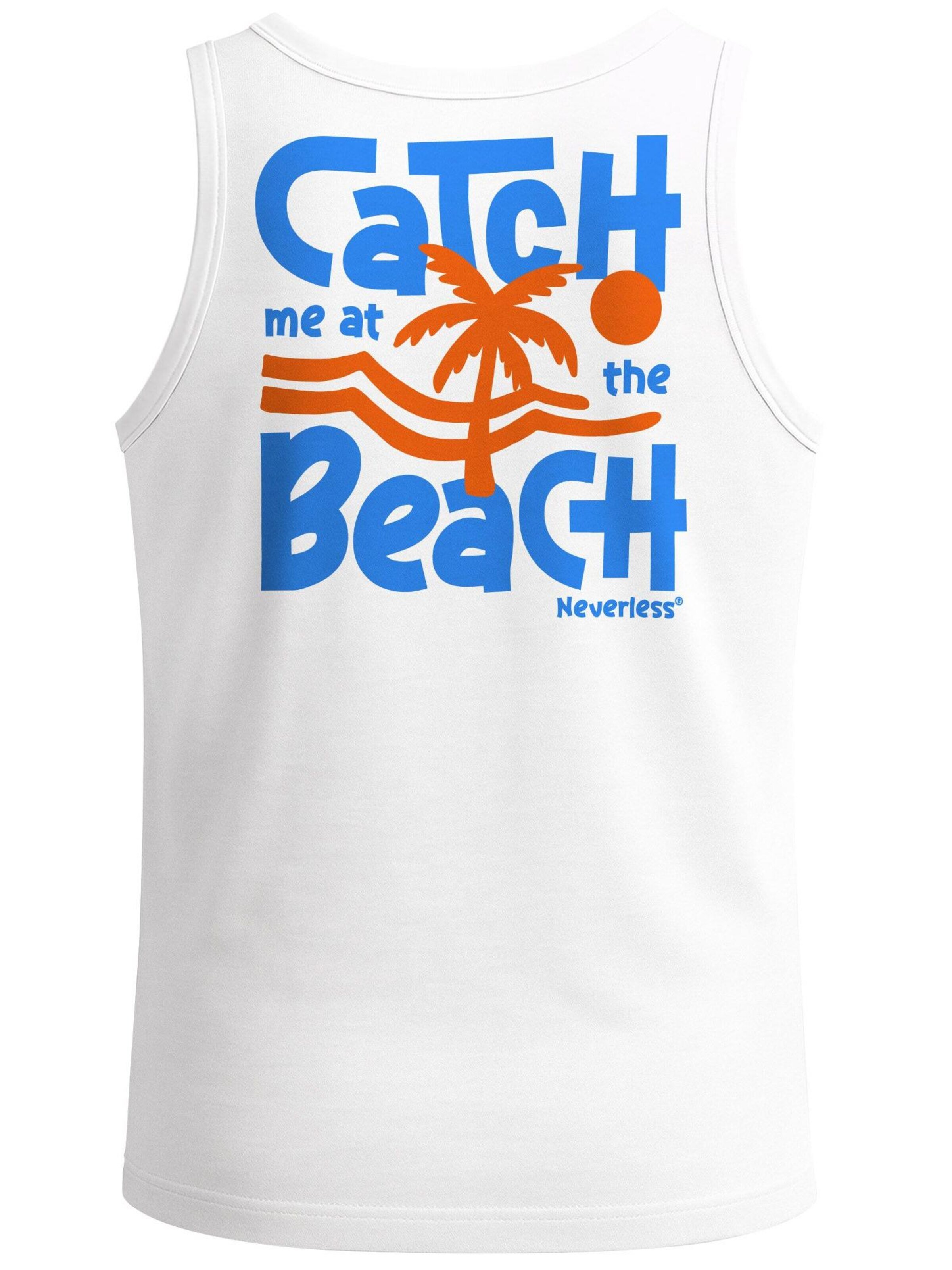 Neverless Shirt 'Catch me at the Beach' in Blue