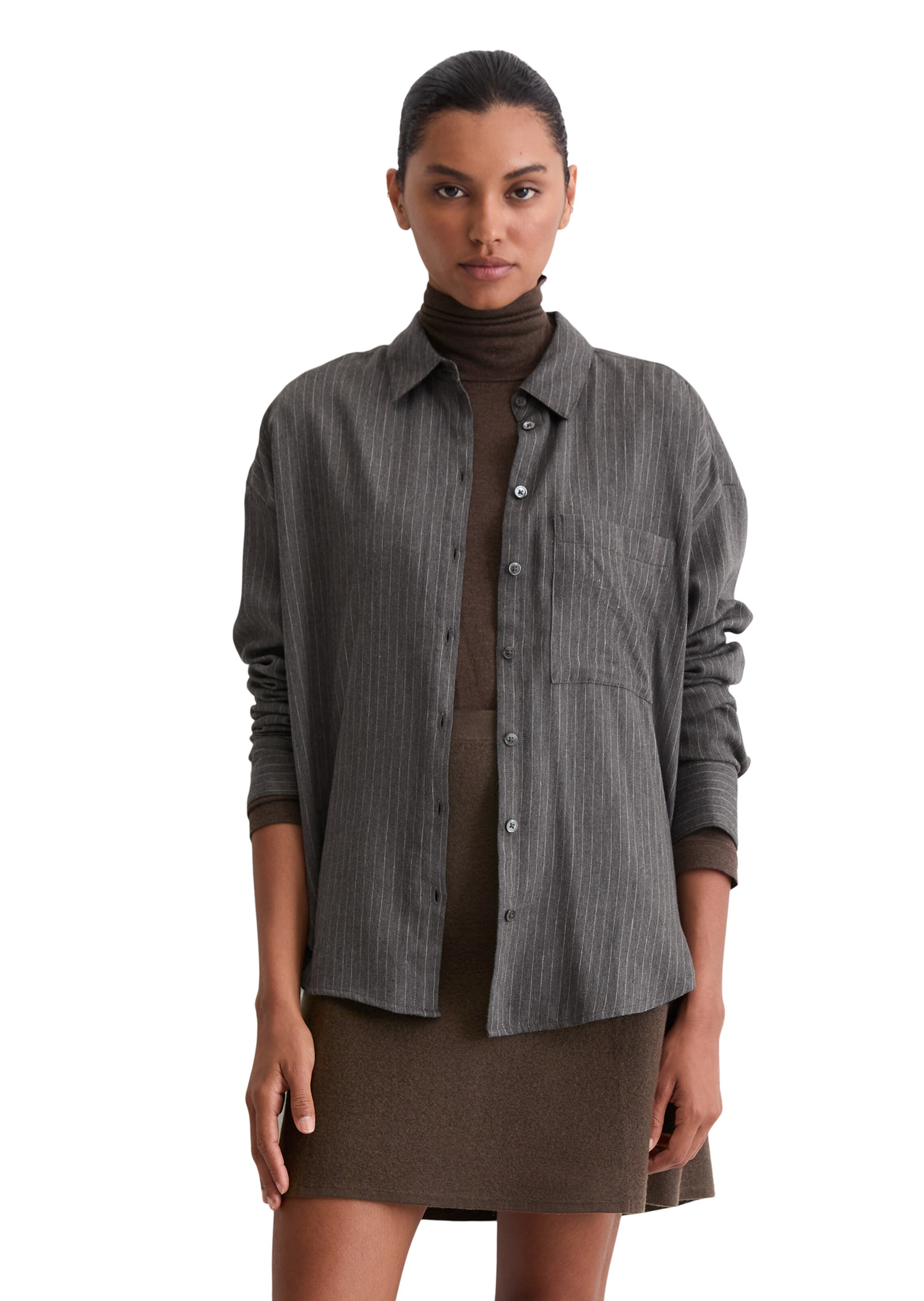 Marc O'Polo Blouse in Grijs: voorkant