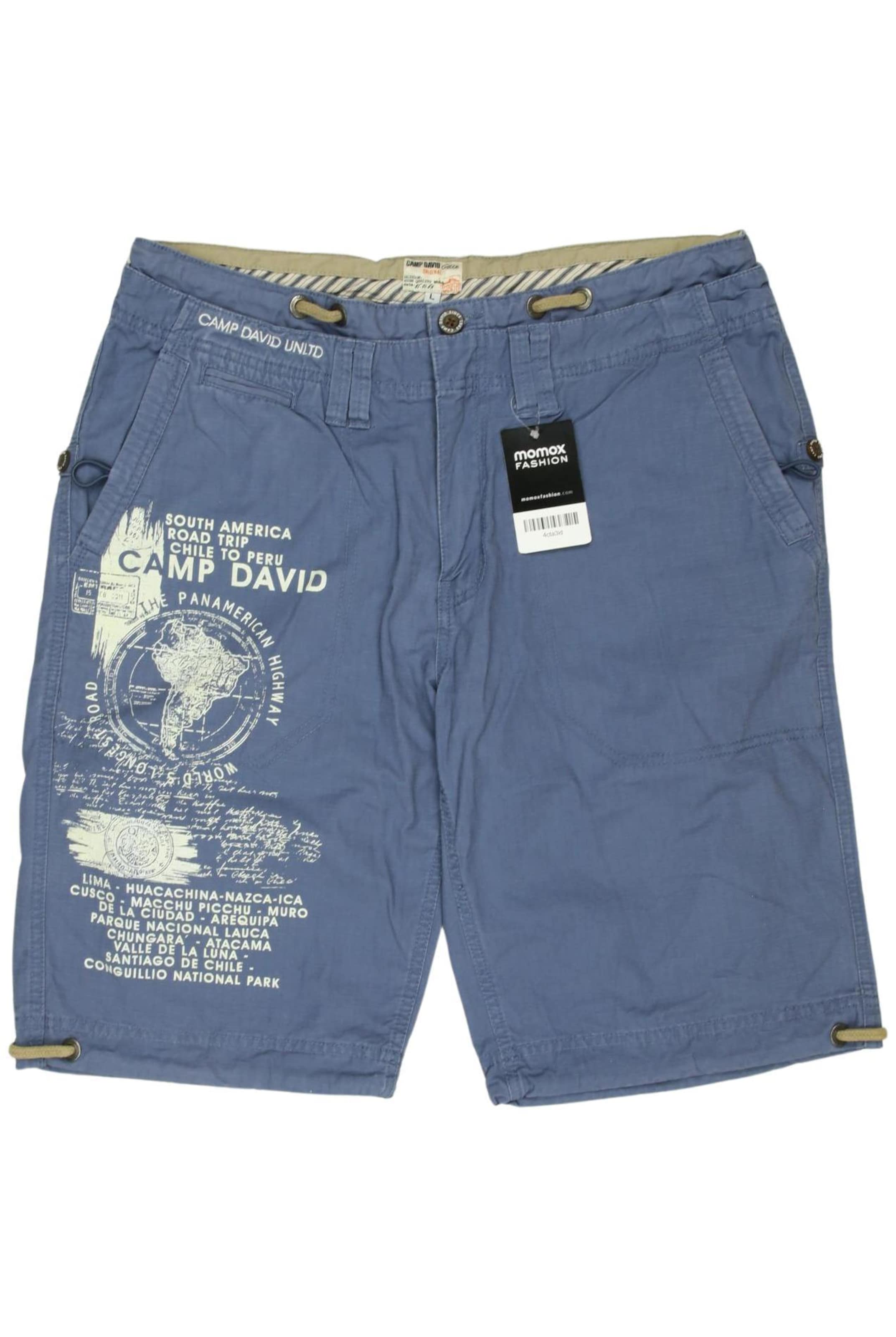 CAMP DAVID Shorts in 34 in Blue: front
