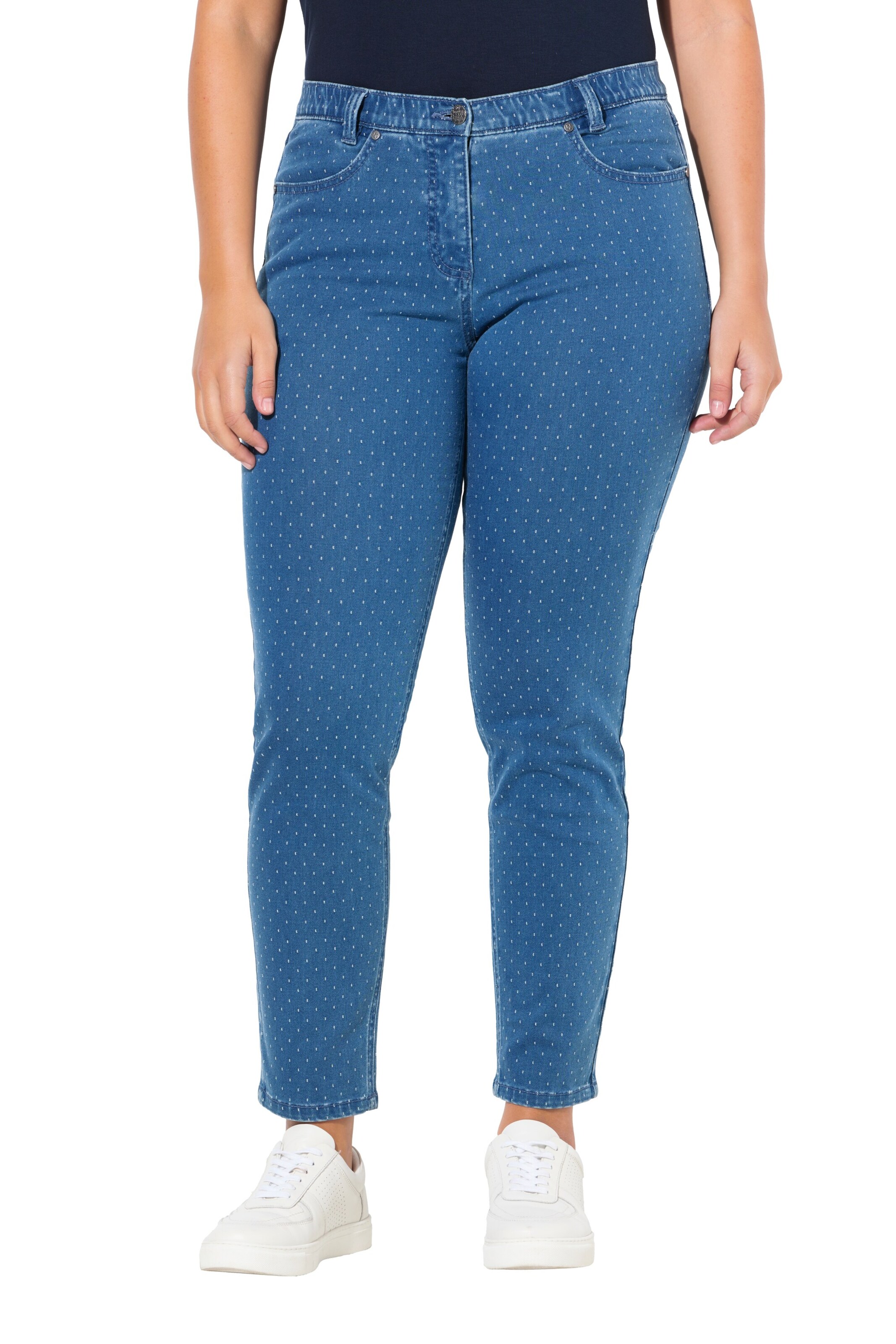 Ulla Popken Slimfit Jeans in Blau: Vorderseite