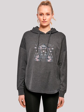 Sweat-shirt 'Skelett Paar Valentinstag' F4NT4STIC en gris : devant