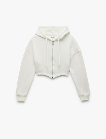 Koton Zip-Up Hoodie in White