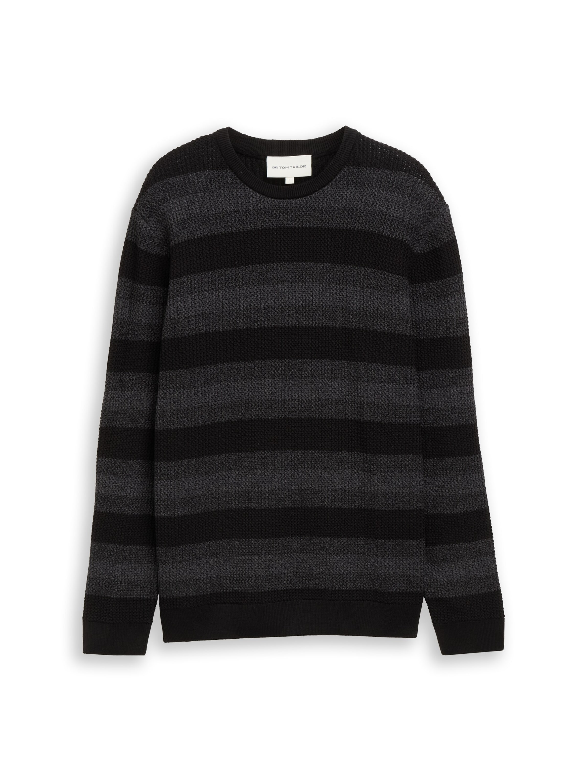 TOM TAILOR Sweater in Black: front