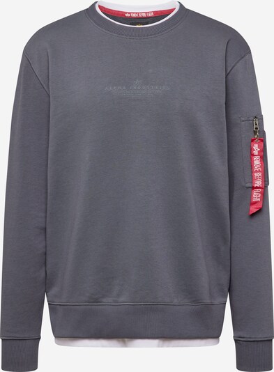 ALPHA INDUSTRIES Sweatshirt in dunkelgrau / rot / weiß, Produktansicht