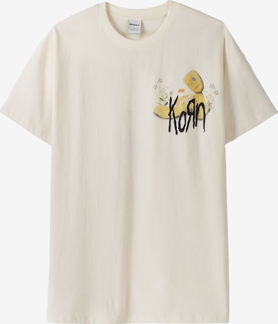 Bershka T-shirt en écru / jaune / olive / noir, Vue avec produit
