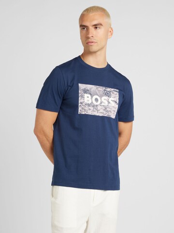 BOSS T-Shirt 'Building' in Blau: Vorderseite