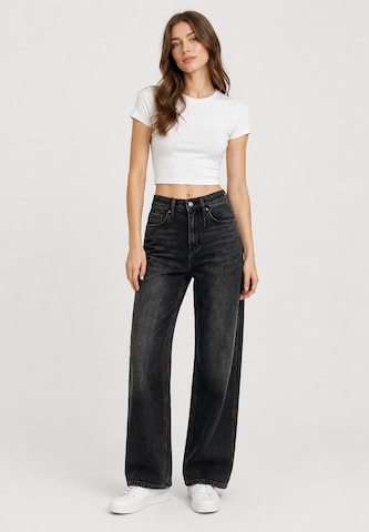 Wide leg Jeans di Elara in nero