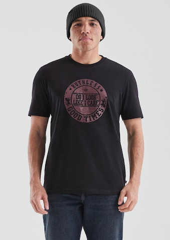 T-Shirt QS en noir : devant