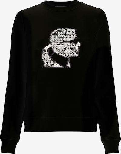 Karl Lagerfeld Sweater majica 'Boucle' u crna / bijela, Pregled proizvoda