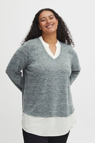 Fransa Curve Pullover 'REXAN' in Grau: predná strana