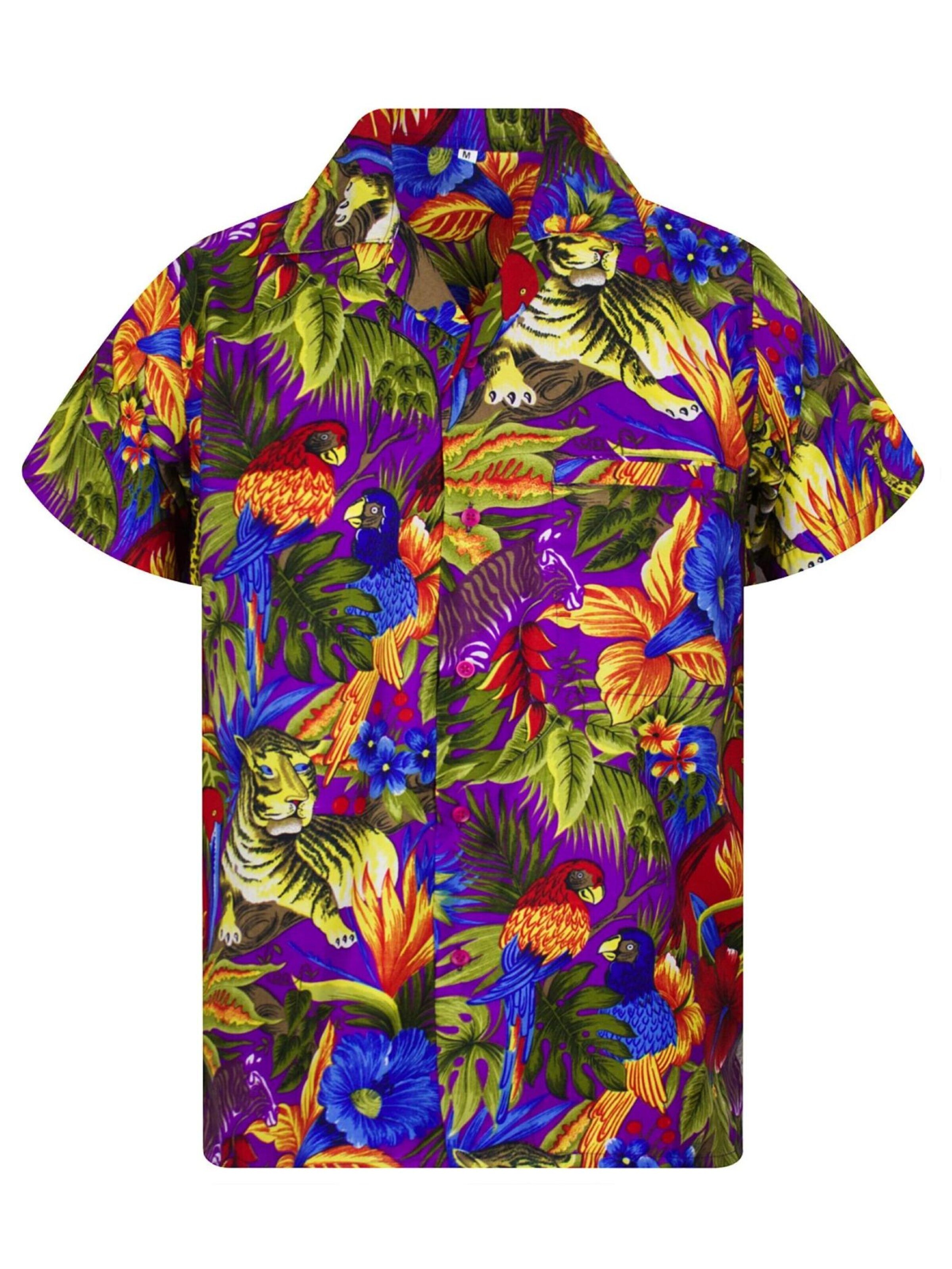 T-Shirt 'Jungle' King Kameha en violet : devant