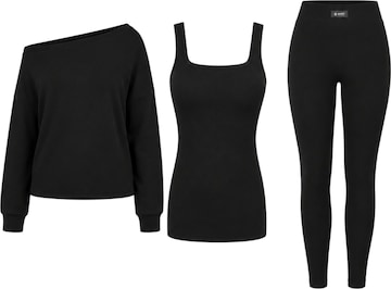 Mowi Fit Trainingspak in Zwart: voorkant
