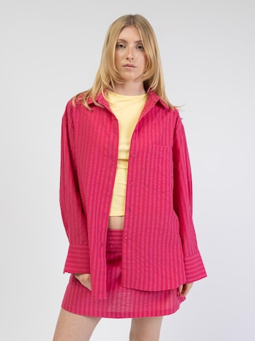 BROKE + SCHÖN Blouse 'Pink Rot gestreifte Bluse' in Pink: front