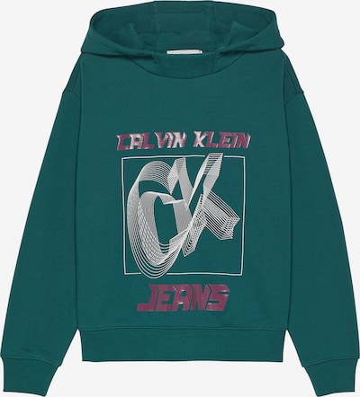 Calvin Klein Jeans Sweatshirt in de kleur Petrol / Bourgogne / Wit, Productweergave