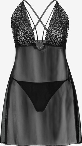 Ulla Popken Negligee in Black: front