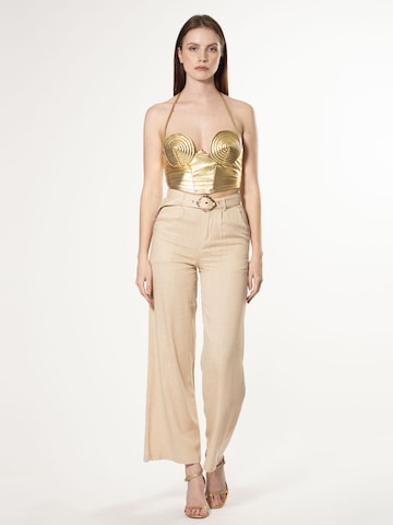 Loosefit Pantaloni con pieghe di Influencer in beige