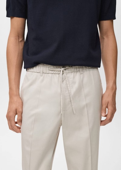 MANGO MAN Bundfaltenhose 'Tyler' in hellbeige, Produktansicht