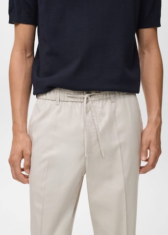MANGO MAN Regular Pleated Pants 'Tyler' in Beige
