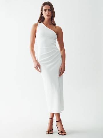 Calli - Vestido de cocktail 'HAZLE' em branco: frente