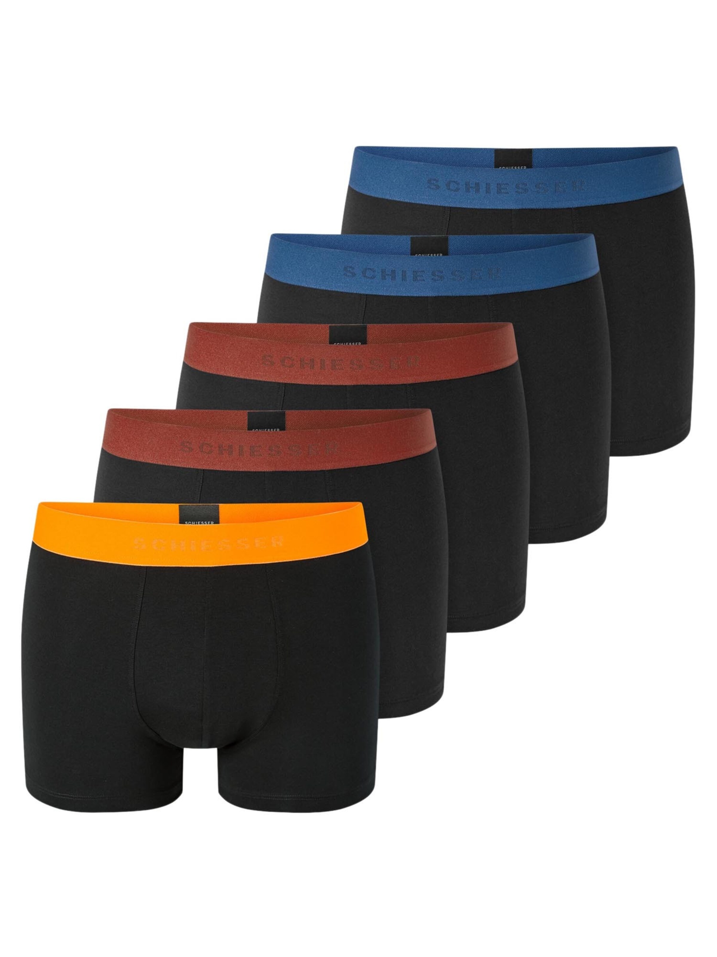 SCHIESSER Boxer shorts '95/5 Organic Cotton' in Black: front