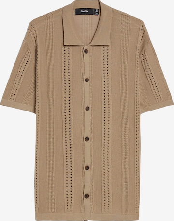 Bershka Regular fit Overhemd in Bruin: voorkant
