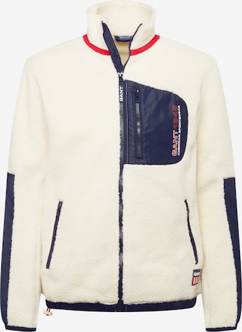 GANT Fleece jas in Wit: voorkant