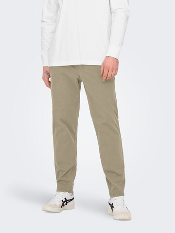 Only & Sons - Tapered Pantalón chino 'ONSLinus' en verde: frente
