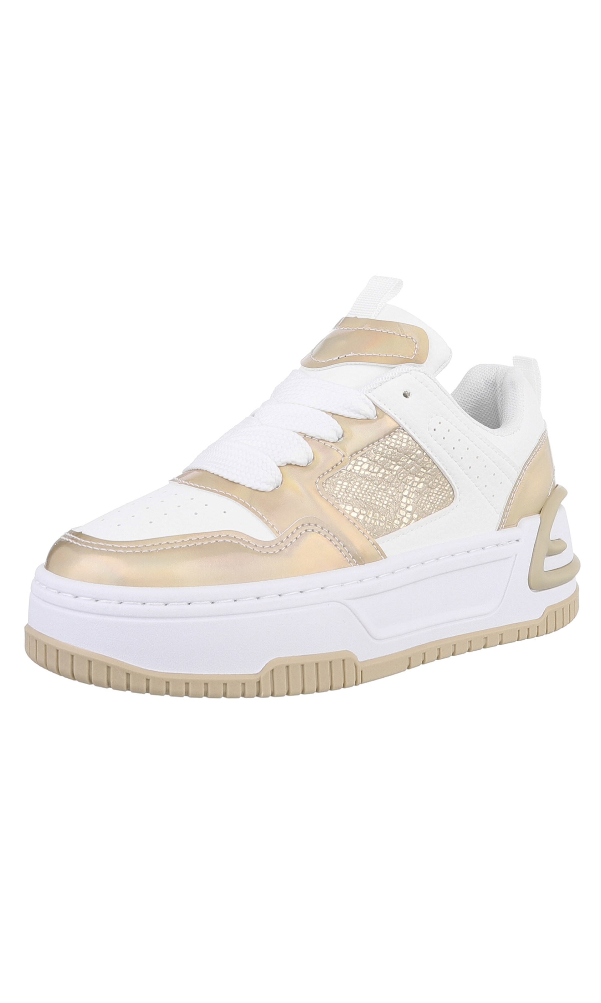 Ital-Design Sneakers in Chamois / mottled beige / Gold / White, Item view