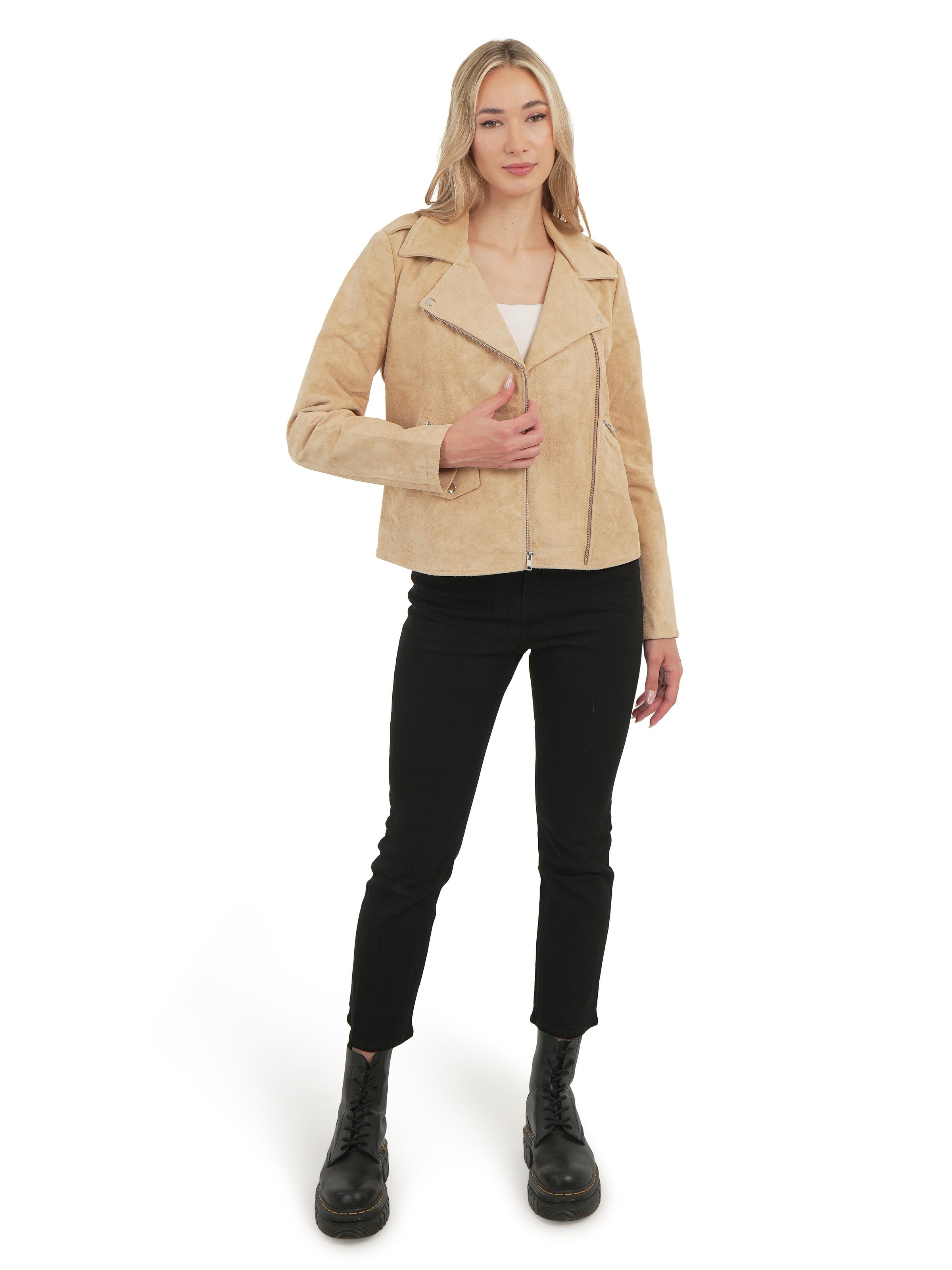 Chic and Clicks - Chaqueta de entretiempo 'Camel Suede' en beige