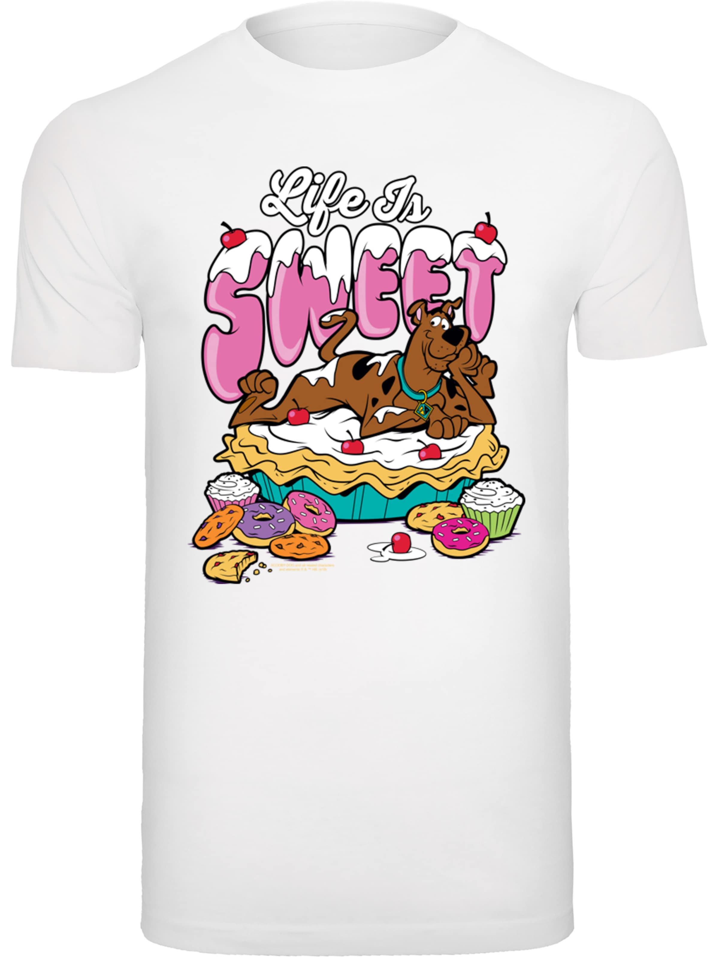 F4NT4STIC Shirt 'Life Is Sweet' in Wit: voorkant