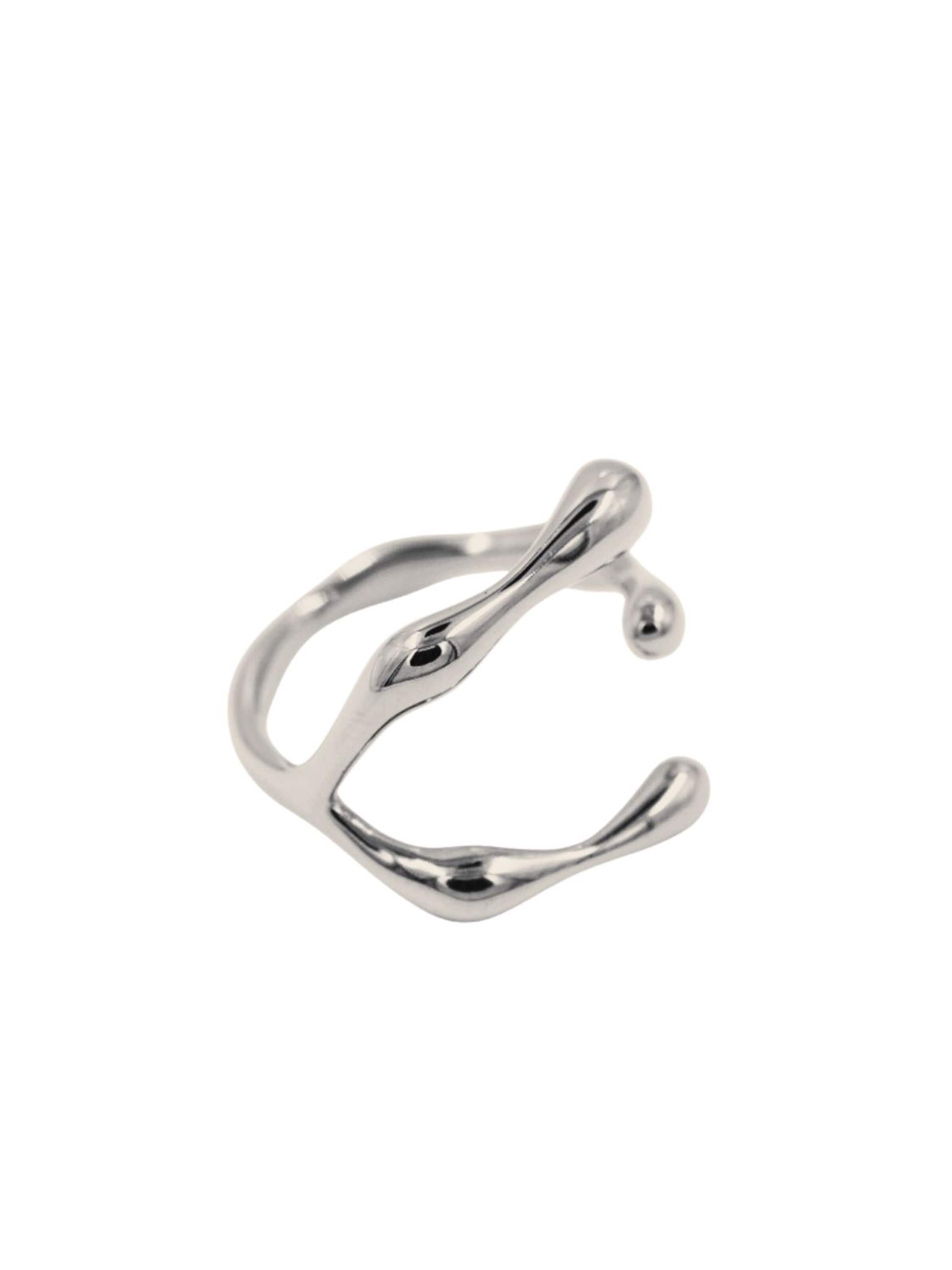 Fräulein Wunder Ring 'Ring Bones Edelstahl'‌‌‌‌‌‌‌‌‌ in Silber: Vorderseite
