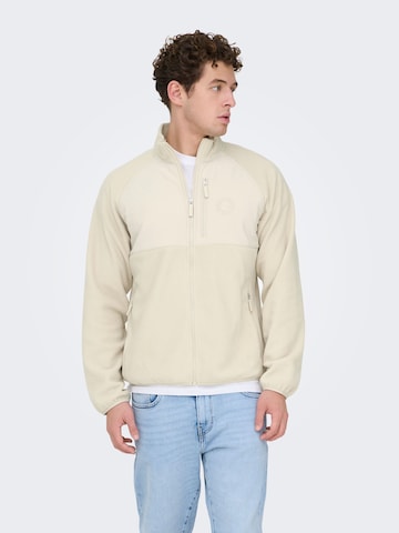 Only & Sons - Chaqueta polar 'ONSchuck' en beige: frente