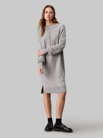 Robes en maille Calvin Klein Jeans en gris : devant