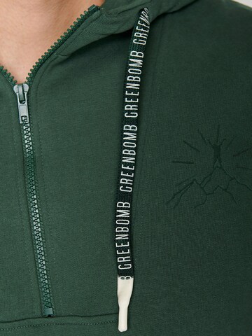 GREENBOMB Sweatshirt 'Nature Mountain Sun' in Green