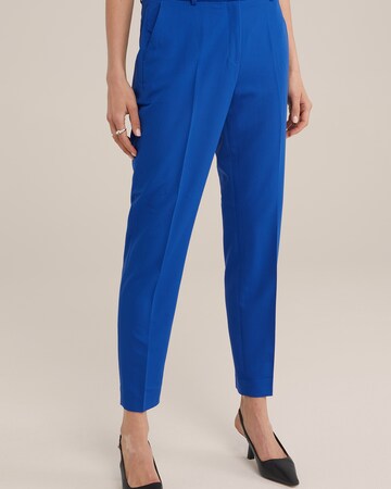 WE Fashion Slimfit Kalhoty s puky – modrá: přední strana