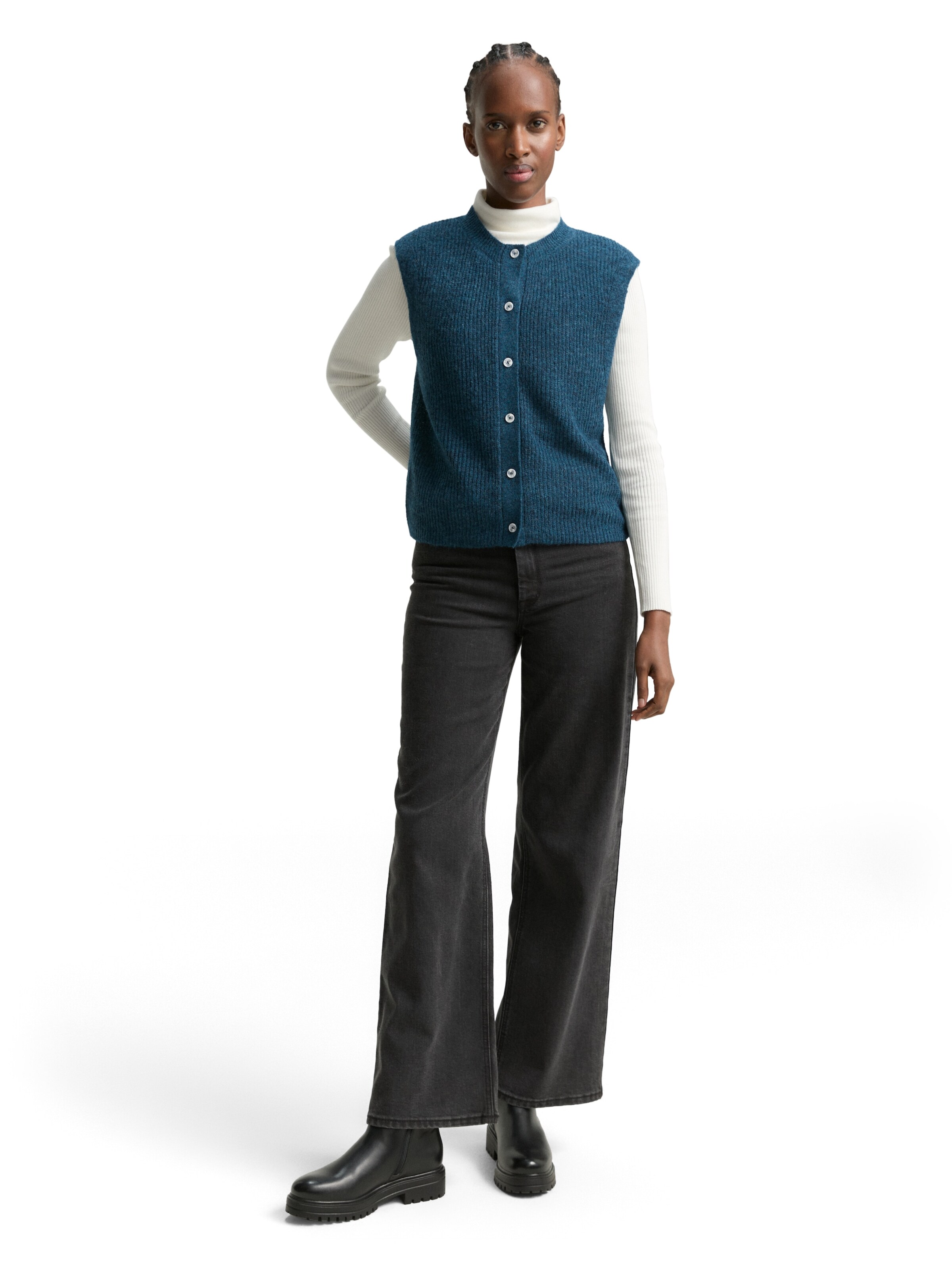 TOM TAILOR DENIM Strickjacke in Blau