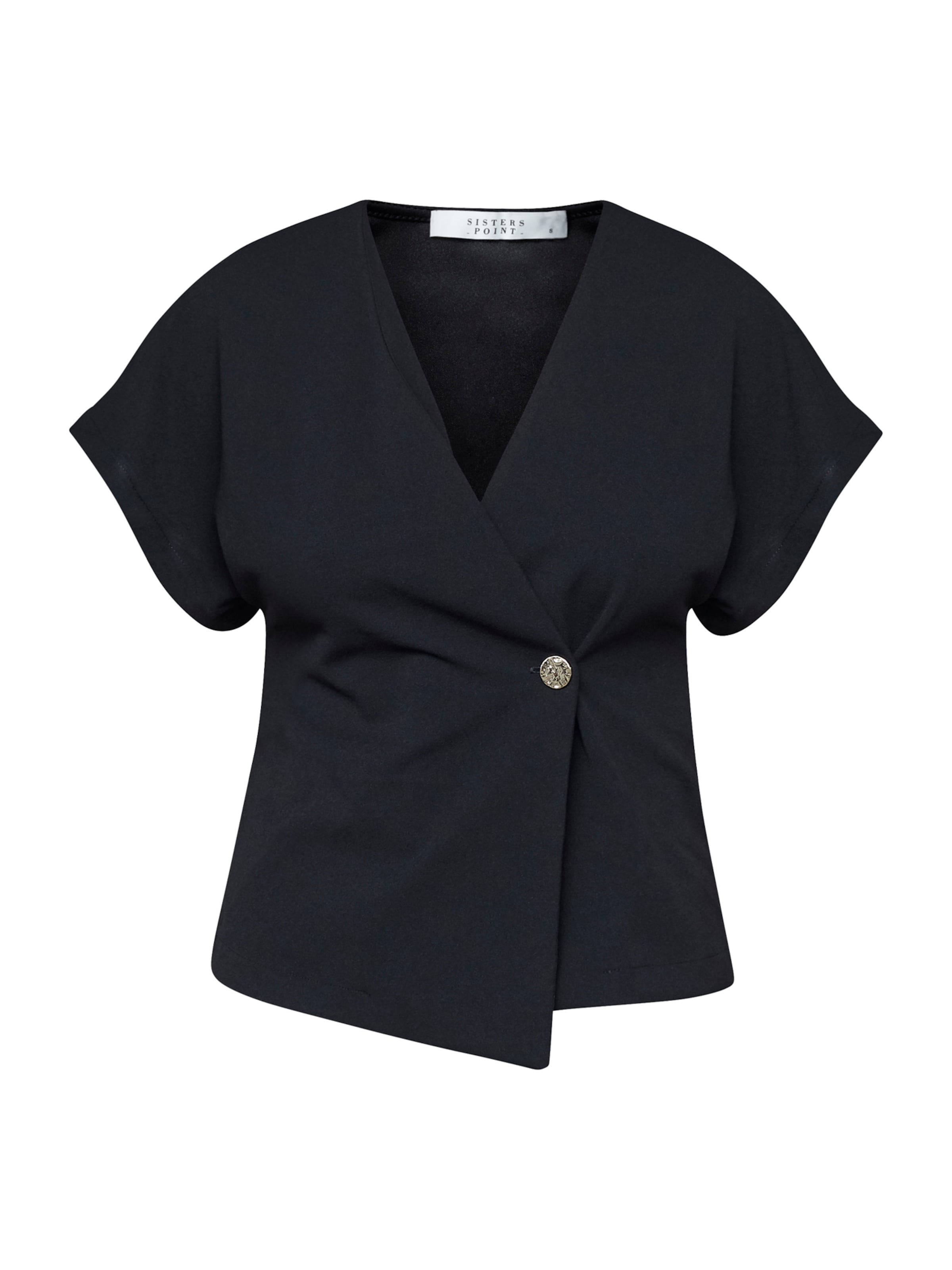 SISTERS POINT Pluus 'GEVELA', värv must: eest vaates