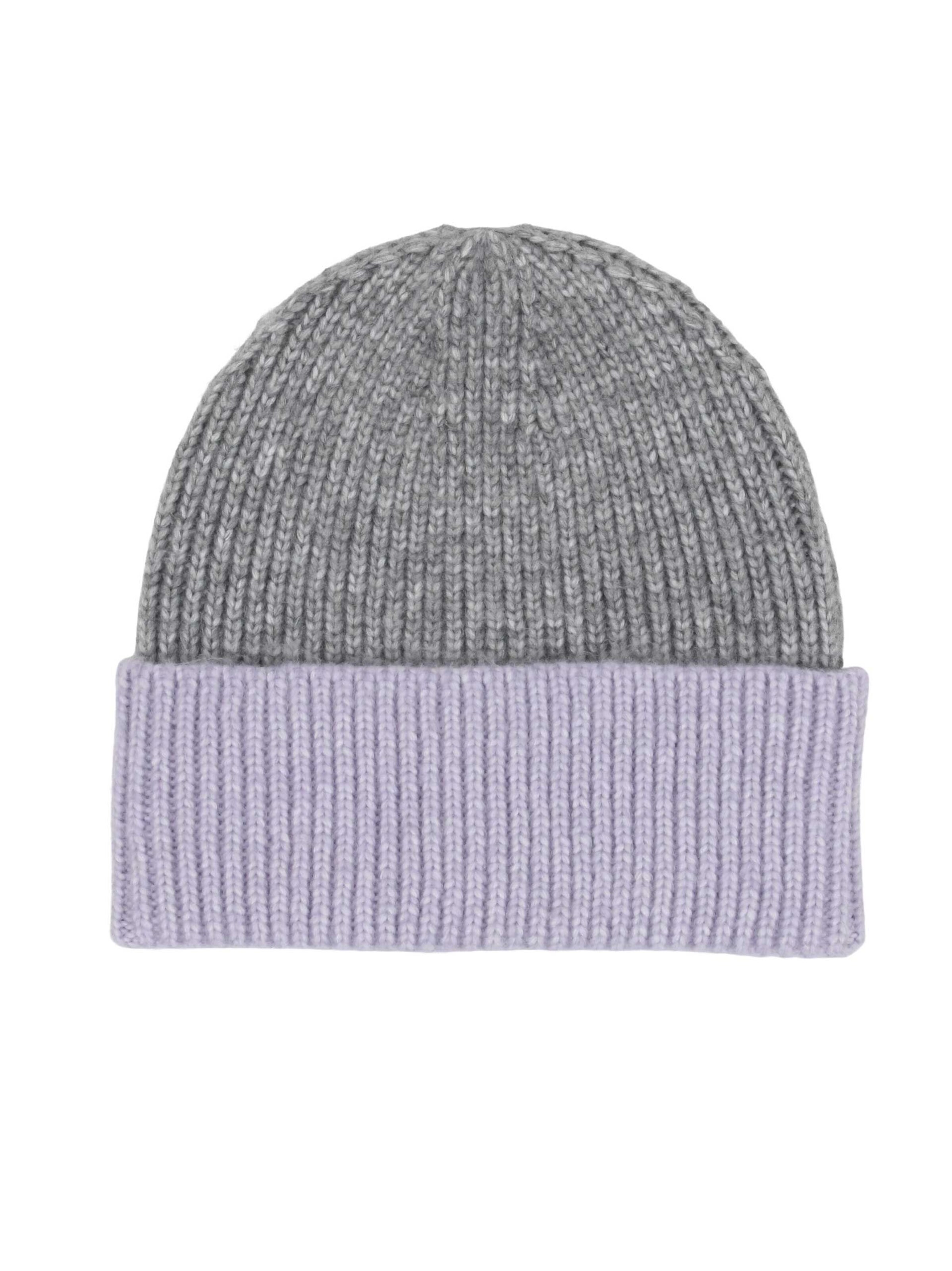 SAMAYA Kuschelig weiche, warme Strickmütze 'Odon', passend zu Strickschal Odon, Größe 57 in Grau