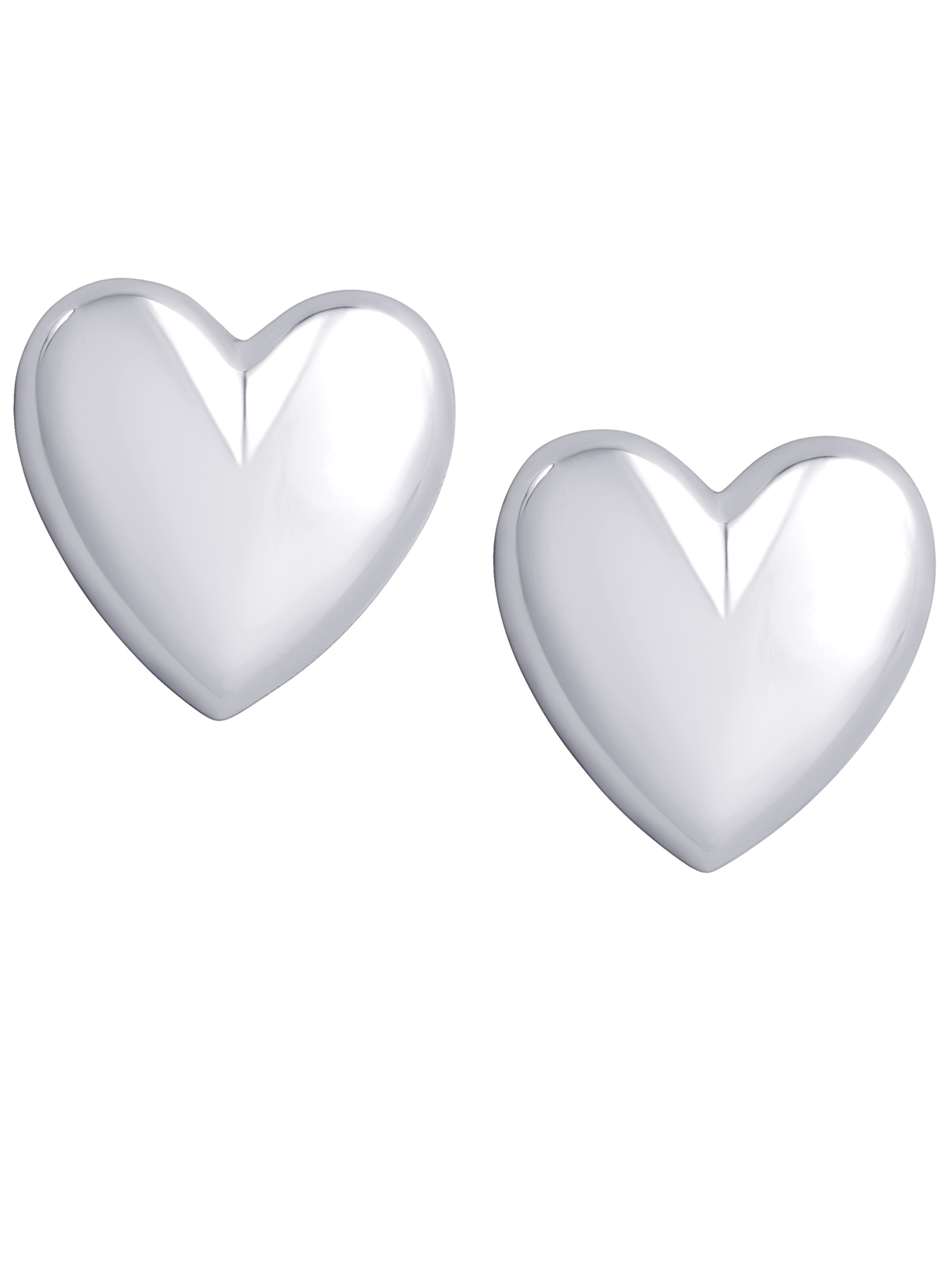 CLASSYANDFABULOUS Jewelry Ohrringe 'Puffy Heart'‌‌‌‌‌ in Silber: Vorderseite