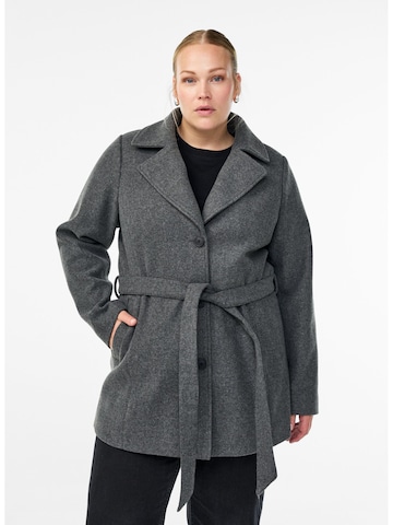Zizzi Between-seasons coat 'Cacallie' in Grey: front